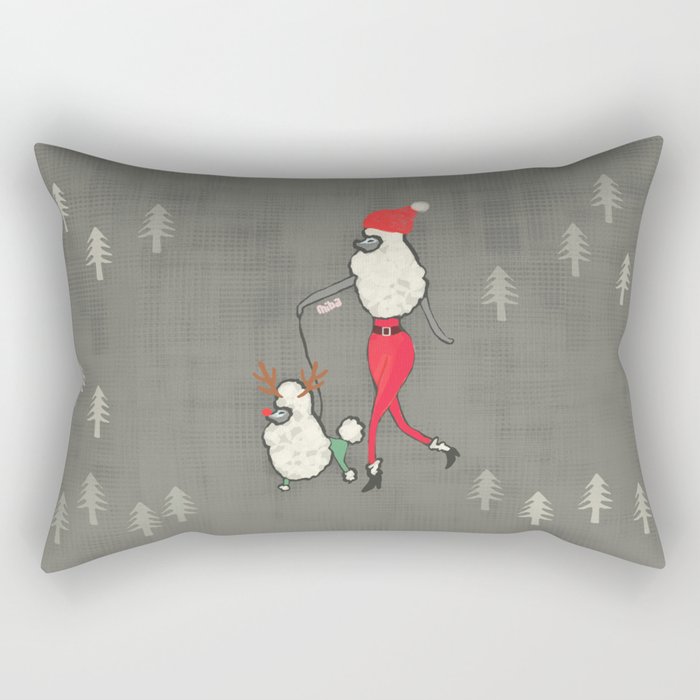Merry Poodle Christmas! Rectangular Pillow