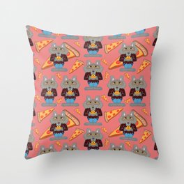 Wolf man Pizza Party Throw Pillow