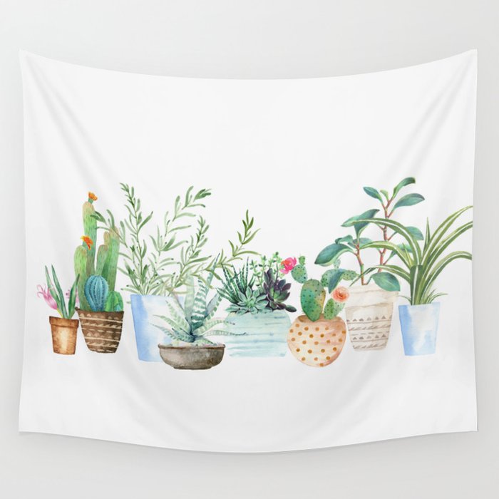 Plants Wall Tapestry by Nadja Society6