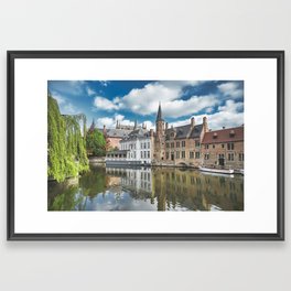 The canals of Bruges, Belgium Framed Art Print