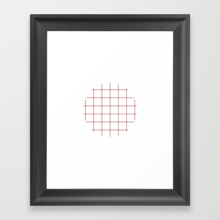 red grid Framed Art Print