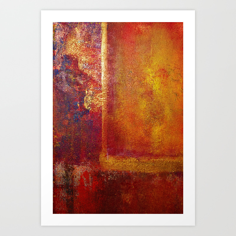 Abstract Art Color Fields Orange Red Yellow Gold Art Print By