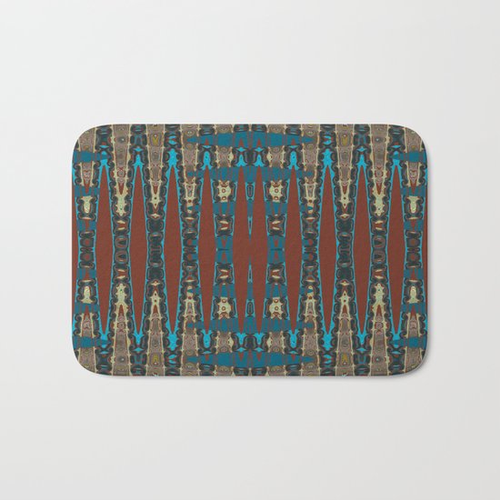 South Western Color Palette Mosaic Pattern Bath Mat