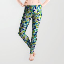 Diamonds are forever - geometric pattern in cool water palette Leggings