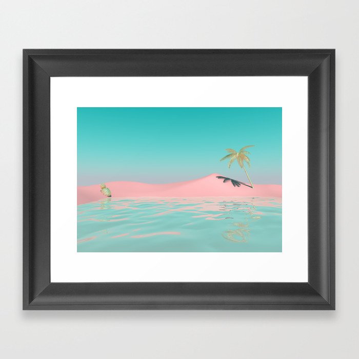 Palm Tree Oasis Framed Art Print