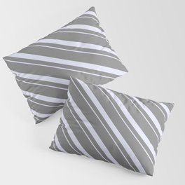 [ Thumbnail: Grey & Lavender Colored Lines/Stripes Pattern Pillow Sham ]