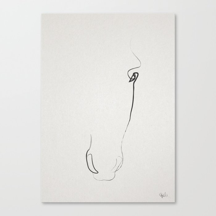 One line Horse 407 Canvas Print