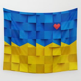 Ukraine Heart Wall Tapestry
