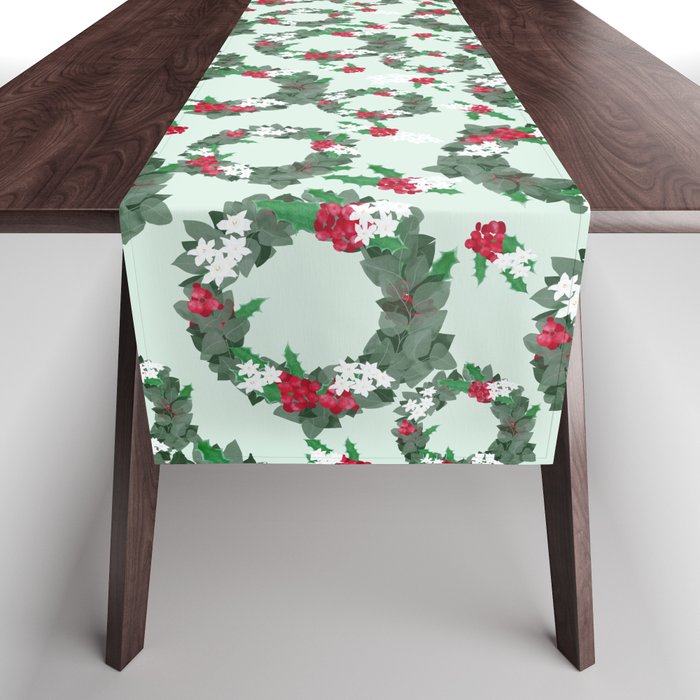 Holly and Narcissus Wreath Table Runner