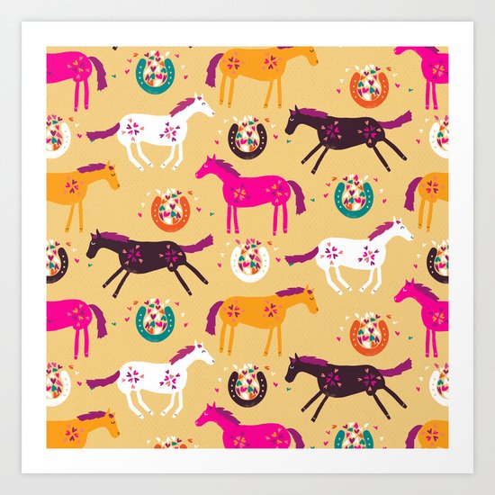Lucky Horses Art Print