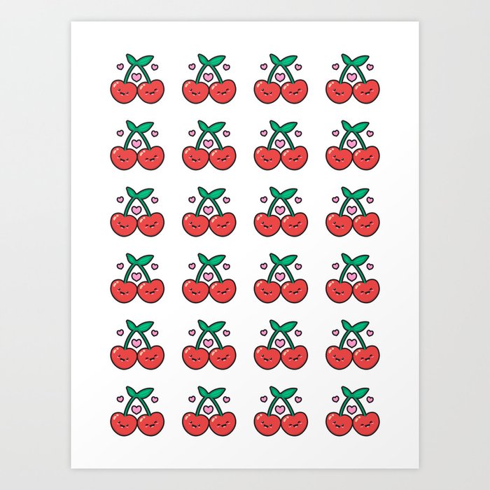 Cherry Pattern Art Print