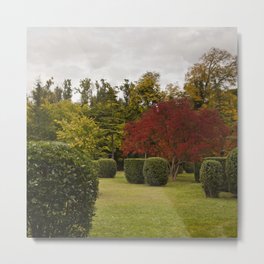 Spain Photography - Beautiful Garden With Hedges And Trees  Metal Print