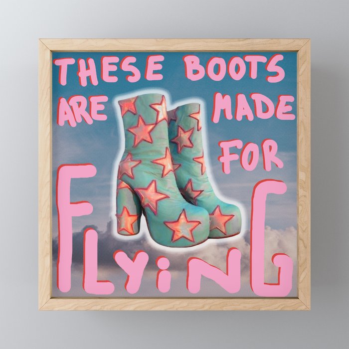 These boots are made for flying Framed Mini Art Print