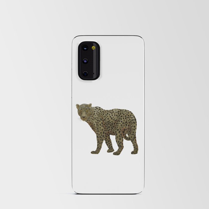 digital painting of a leopard in shades of brown Android Card Case