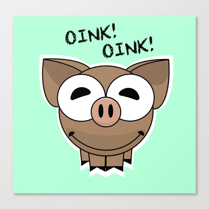 Pig Oink Piggy Pink animal framed poster art mug Canvas Print