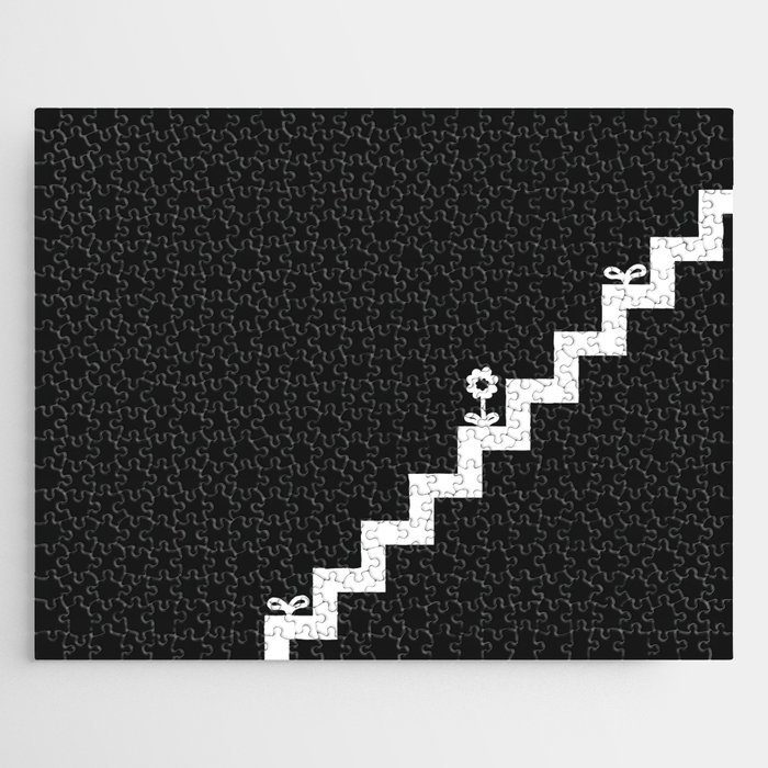 Simple minimal stairs with flower and sprout 2 Jigsaw Puzzle