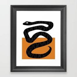 Simple Black Snake Framed Art Print