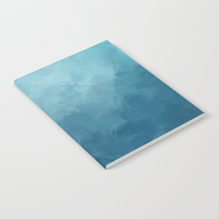 Underwater Bliss - Aqua Blue Turquoise Navy Sea Deep Ocean Minimal Abstract Nature Painting Art Notebook