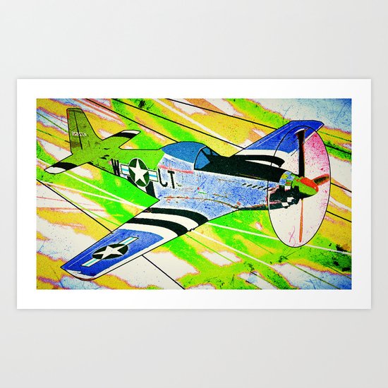 P51 Mustang Pop Art Art Print