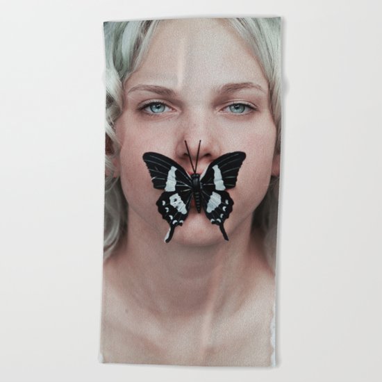 Butterfly girl Beach Towel