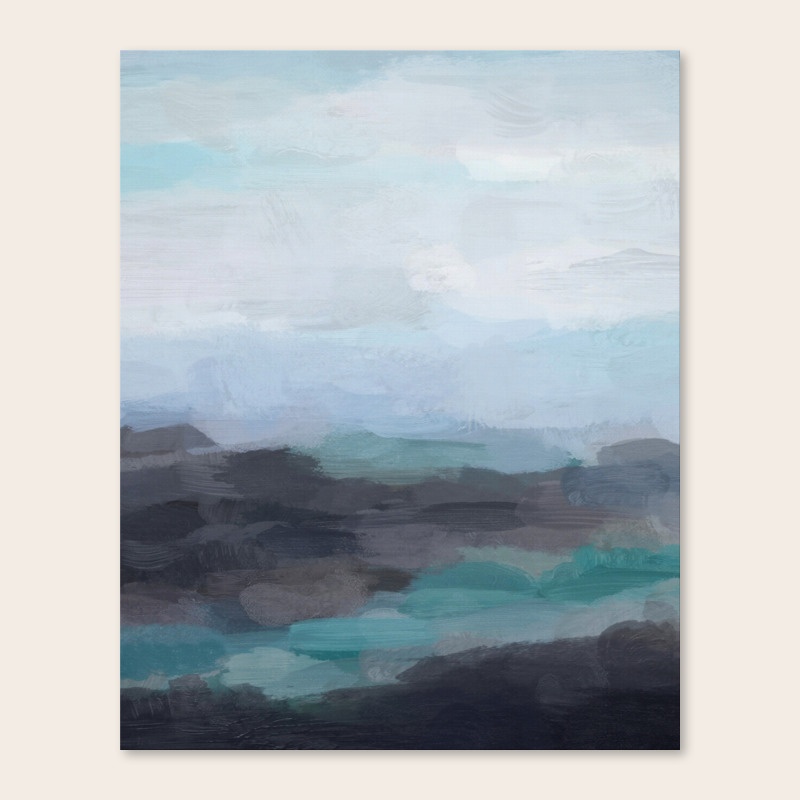 Mint Navy Blue Green Abstract Wall Art Painting Art Ocean Painting Print Blue Water Canvas Print By Rachelelise Society6
