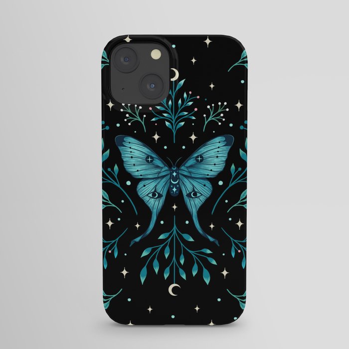 Mystical Luna Moth - Turquoise iPhone Case
