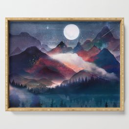 Mountain Lake Under the Stars Serving Tray