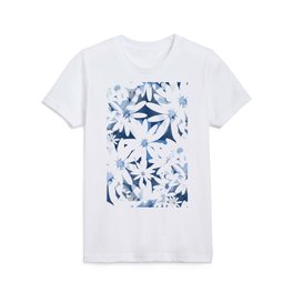 White Daisy Flowers On Blue Variegated Background #decor #society6 #buyart Kids T Shirt