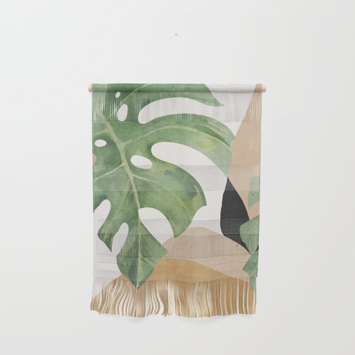 Abstract Art Tropical Leaves 3 Wall Hanging By Thindesign Society6