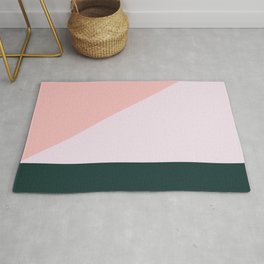Pink and green abstract art Area & Throw Rug