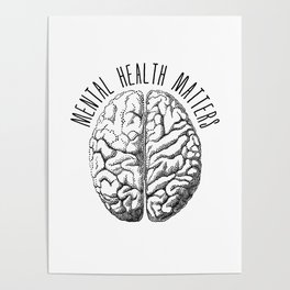 Mental health matters, human brain Poster