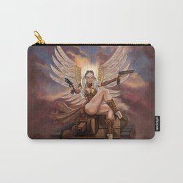 Steampunk Winged Veronika Carry-All Pouch | Aviator, Pin Up, Realism, Comic, Sexygirl, Pinup, Heroine, Illustration, Angel, Steampunk 