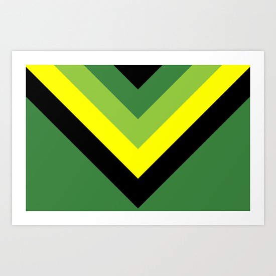 V-lines Green style Art Print
