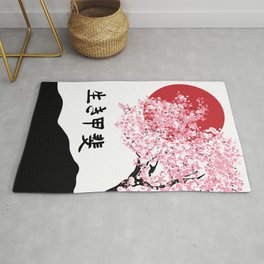 ikigai cherry blossom Area & Throw Rug