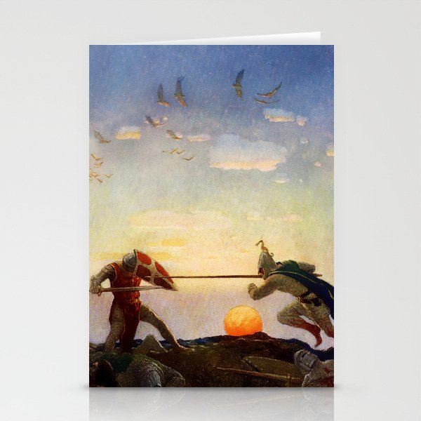 “Death of King Arthur and Mordred” by NC Wyeth Stationery Cards