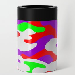 Camouflage Pattern Neon Green Grey Purple Red Can Cooler