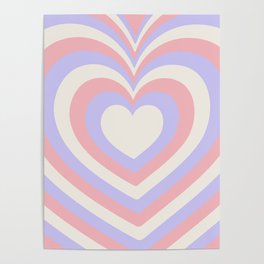Pink & Purple Latte Hearts Poster