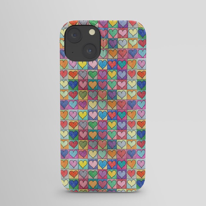 Colorful hearts iPhone Case