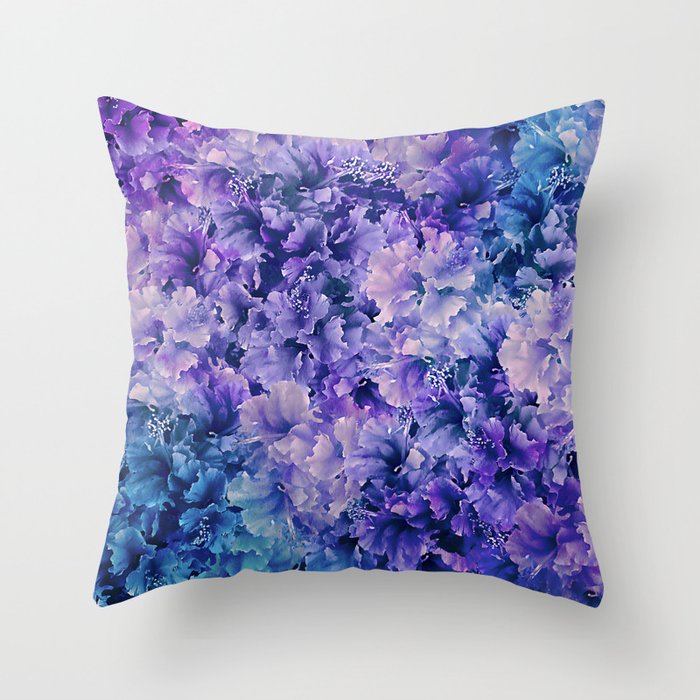 Hibiscus Flower Pattern Throw Pillow