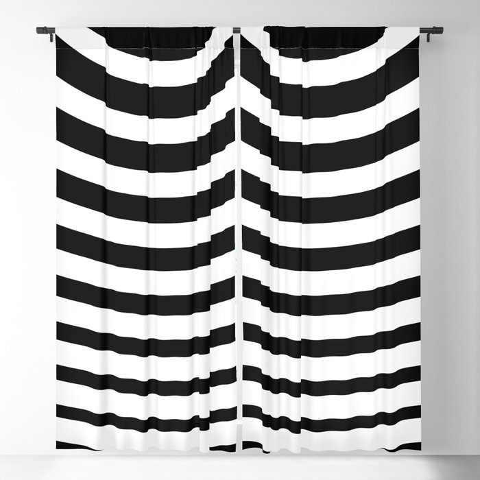 Black and White Minimal Concentric Circles Blackout Curtain
