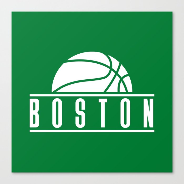 Boston basketball modern logo green Canvas Print