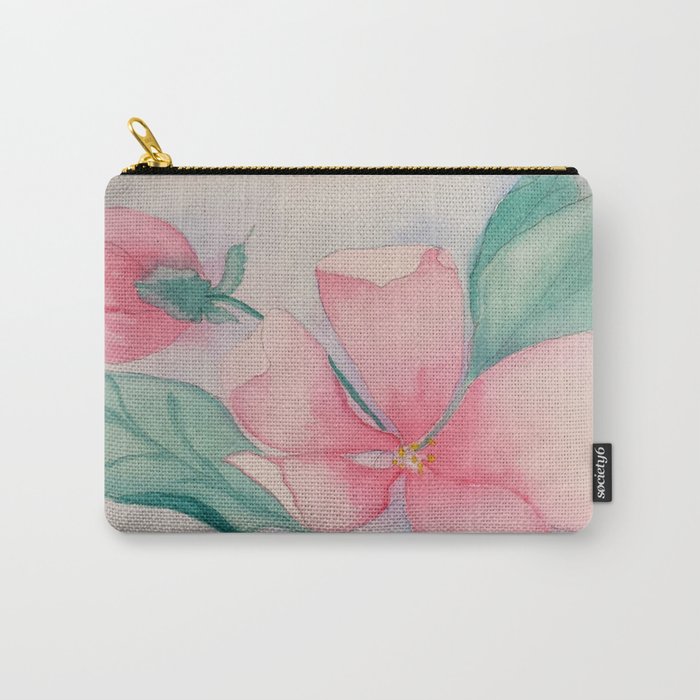 Apple Blossom Watercolor Carry-All Pouch