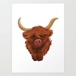 highland cow painting  Art Print