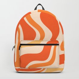 Tangerine Liquid Swirl Retro Abstract Pattern Backpack