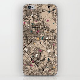 USA, Pasadena - Terrazzo Pattern City Map iPhone Skin