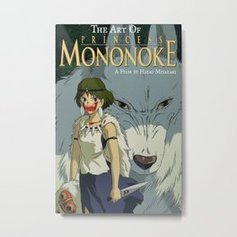 Princess Mononoke Poster Hayao Miyazaki Anime Print Decorative Wall Art 0934 Metal Print