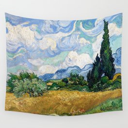 Wheat Field with Cypresses by Vincent van Gogh Wall Tapestry