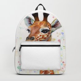 Giraffe Baby Watercolor Backpack | Babyanimal, Animalwatercolor, Cute, Giraffe, Babygiraffe, Animal, Watercolor, Children, Drawing, Illustration 