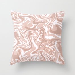 Abstract Beige Dream Liquid Swirl Throw Pillow