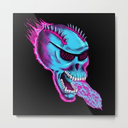 Sonic Skull - Blue Mayhem Metal Print
